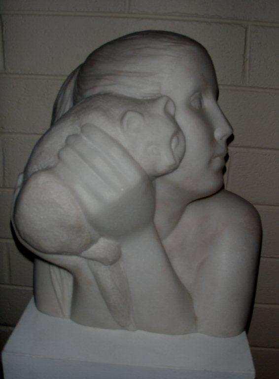 Tenderness - marble sculpture by Berendina de Ruiter